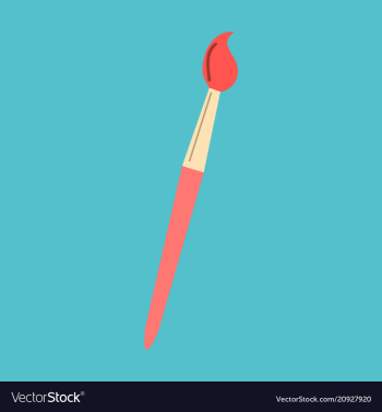 Paint and brush isolated objects on background vector image Paint and brush isolated objects on background vector image