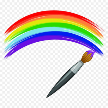 Paintbrush Royalty-free Rainbow - Color rainbow brush 