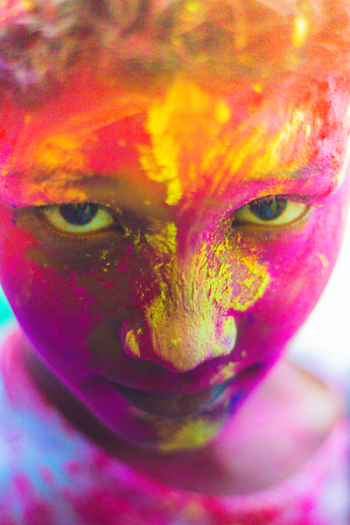 Painted Face of Person Portrait Photo Painted Face of Person Portrait Photo