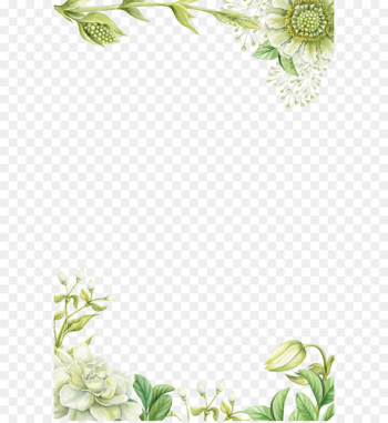 Painting Flower - Green hand-painted flower borders Painting Flower - Green hand-painted flower borders