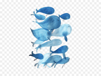 Painting Illustration - Whale cartoon fish Painting Illustration - Whale cartoon fish