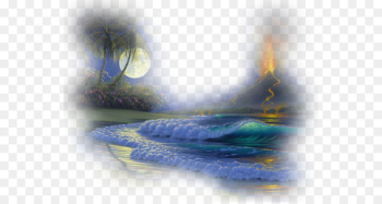 Painting Landscape Clip art - Moonlight beach Painting Landscape Clip art - Moonlight beach