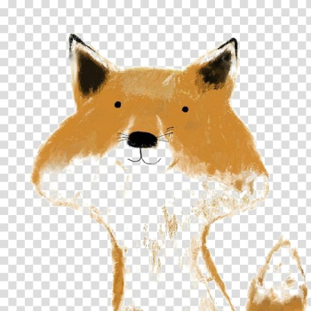 Painting of fox, Red fox Illustrator Drawing Illustration, fox transparent background PNG clipart