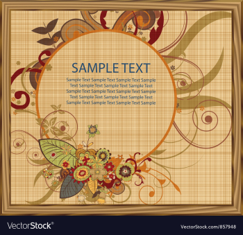Painting with floral frame vector image Painting with floral frame vector image