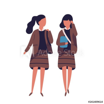 Pair of girls dressed in school uniform Pair of girls dressed in school uniform