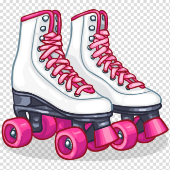 Pair of white-and-pink ro, Quad skates Roller skates In-Line Skates Roller skating Ice skating, roller skates transparent background PNG clipart