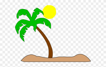 Palm Tree Beach Clip Art