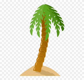Palm Tree Exotic Tropical Island Green Sand Beach - Palm Tree Clip Art