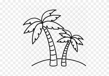 Palm Tree Line Drawing - Beach Palm Tree Drawing