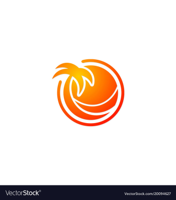 Palm tree tropic holiday logo vector image Palm tree tropic holiday logo vector image