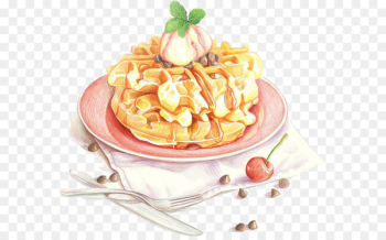 Pancake Waffle Food Watercolor painting - cake Pancake Waffle Food Watercolor painting - cake