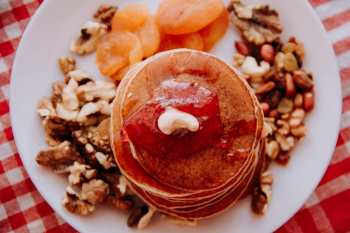 Pancakes On White Platter Pancakes On White Platter