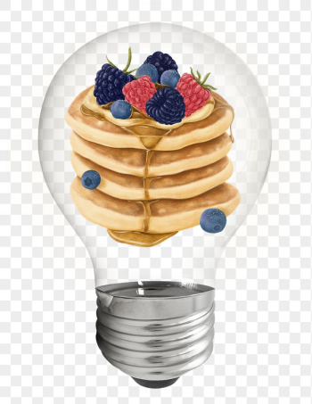 Pancakes png light bulb sticker, | Free PNG - rawpixel