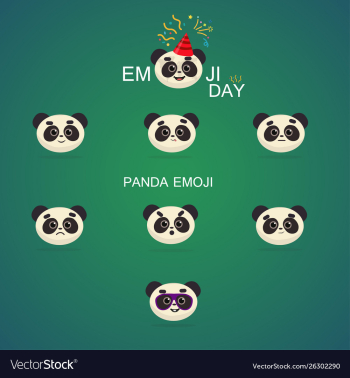 Panda emojis vector image Panda emojis vector image