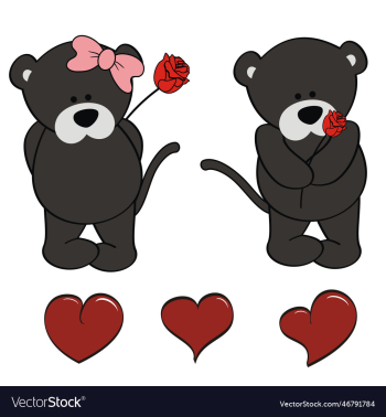 panther character cartoon valentine rose pack panther character cartoon valentine rose pack