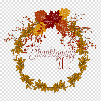 Paper Autumn Thanksgiving Party, autumn wreath transparent background PNG clipart