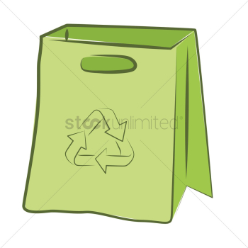 Paper bag with recycling sign Paper bag with recycling sign