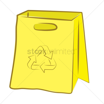 Paper bag with recycling sign Paper bag with recycling sign