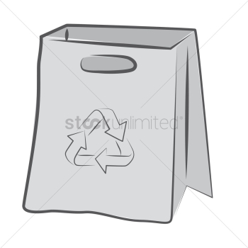 Paper bag with recycling sign Paper bag with recycling sign