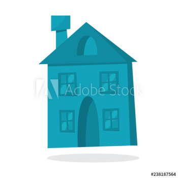 Paper blue christmas house Paper blue christmas house