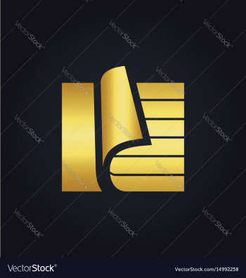 Paper document data storage gold logo vector image Paper document data storage gold logo vector image