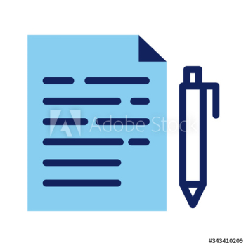 paper document with pen line and fill style paper document with pen line and fill style
