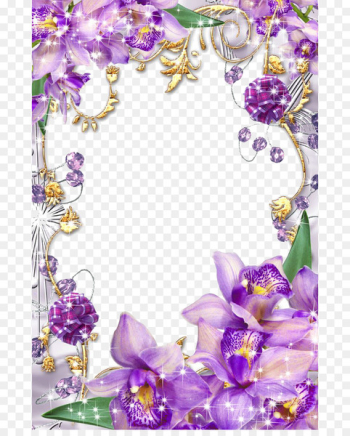 Paper Flower Purple Picture frame Clip art - Purple Border Frame PNG Transparent Image 