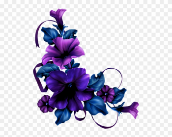 Paper Flower Rose Clip Art - Blue Violet Flower Border Paper Flower Rose Clip Art - Blue Violet Flower Border