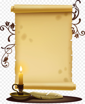 Paper Icon - Vector old paper and candle Paper Icon - Vector old paper and candle
