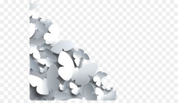 Paper Illustration - White butterfly paper-cut Paper Illustration - White butterfly paper-cut