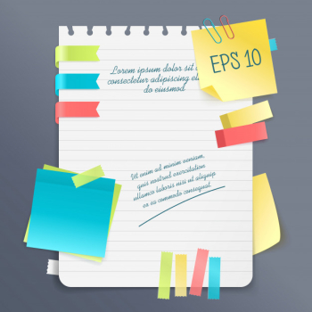 Paper note composition Free Vector