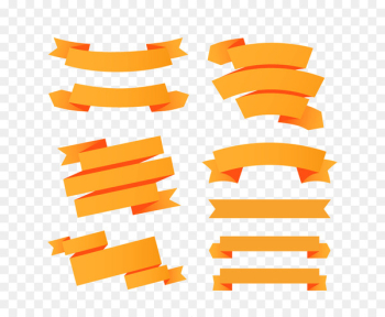 Paper Orange ribbon Banner - Orange ribbon banner Paper Orange ribbon Banner - Orange ribbon banner