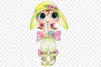 Paper Postage Stamps Rubber stamp Digital stamp Doll - sherri baldy 
