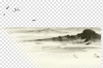 Paper Qing dynasty Yiku Business card, landscape painting transparent background PNG clipart