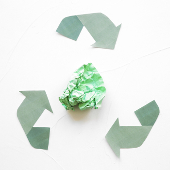 Paper recycle logo with paper trash Paper recycle logo with paper trash