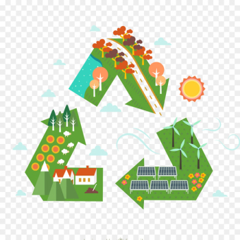 Paper recycling Recycling symbol cardboard - Creative loop flag 