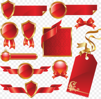 Paper Red ribbon Label - Red ribbon Paper Red ribbon Label - Red ribbon