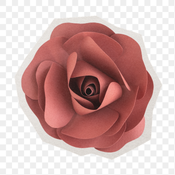 Paper rose png sticker, paper | Free PNG - rawpixel