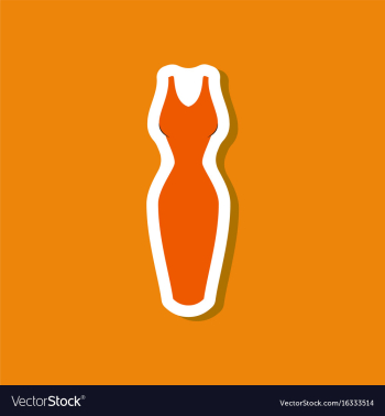 Paper sticker fashion clothes dress vector image Paper sticker fashion clothes dress vector image