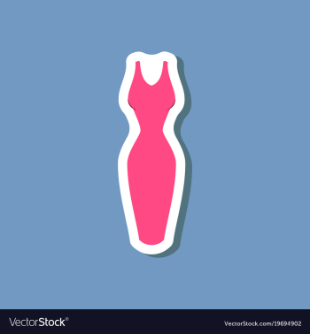 Paper sticker fashion clothes dress vector image Paper sticker fashion clothes dress vector image