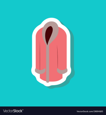 Paper sticker fashion clothes fur coat vector image Paper sticker fashion clothes fur coat vector image