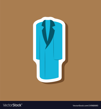 Paper sticker fashion clothes long coat vector image Paper sticker fashion clothes long coat vector image