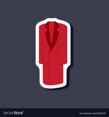 Paper sticker fashion clothes long coat vector image Paper sticker fashion clothes long coat vector image