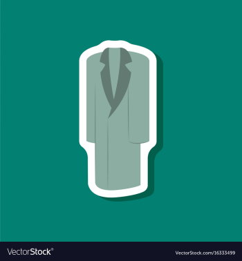 Paper sticker fashion clothes long coat vector image Paper sticker fashion clothes long coat vector image