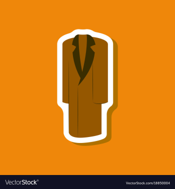 Paper sticker fashion clothes long coat vector image Paper sticker fashion clothes long coat vector image
