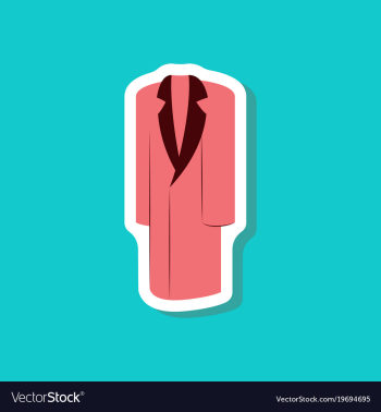 Paper sticker fashion clothes long coat vector image Paper sticker fashion clothes long coat vector image