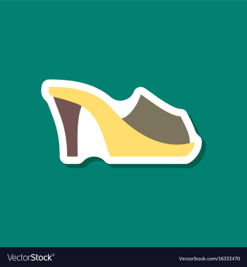 Paper sticker fashion footwear flip flops heels vector image Paper sticker fashion footwear flip flops heels vector image