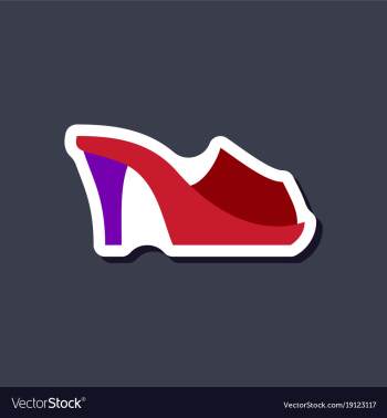 Paper sticker fashion footwear flip flops heels vector image Paper sticker fashion footwear flip flops heels vector image