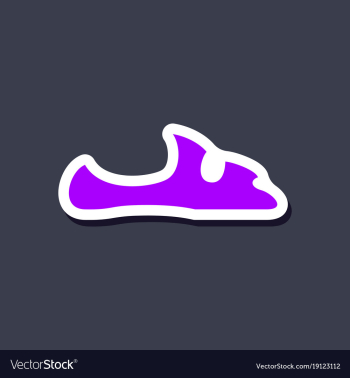 Paper sticker fashion footwear flip flops vector image Paper sticker fashion footwear flip flops vector image