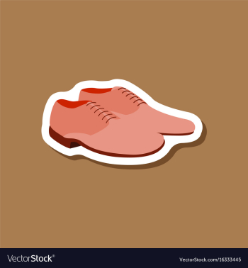 Paper sticker fashion footwear pair of men shoes vector image Paper sticker fashion footwear pair of men shoes vector image